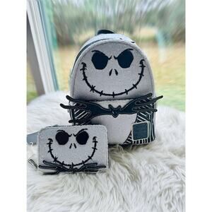 *NEW 2 PACK LE*Loungefly Exclusive Jack Skellington Sequin Mini Backpack &Wallet
